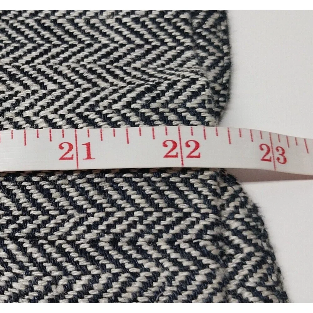 RALPH LAUREN Blazer Black Cream Herringbone Size 8 Silk Linen Blend Academia GUC - Picture 12 of 16